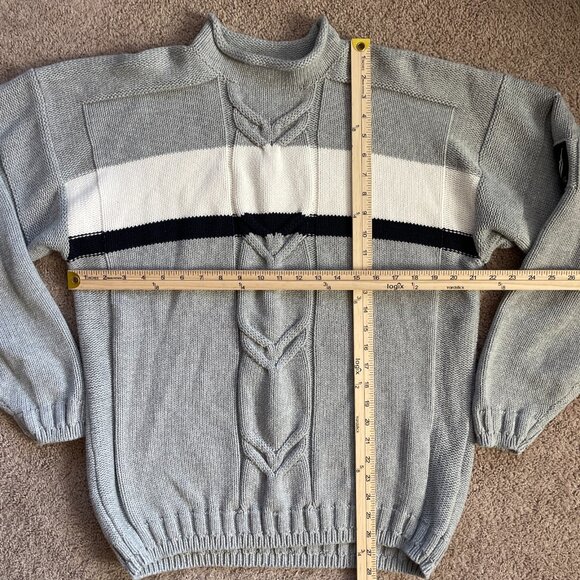 Nautica Oarsman Mens XL Roll Neck Sweater Fisherman Pullover Cotton Cable Knit - Picture 5 of 6